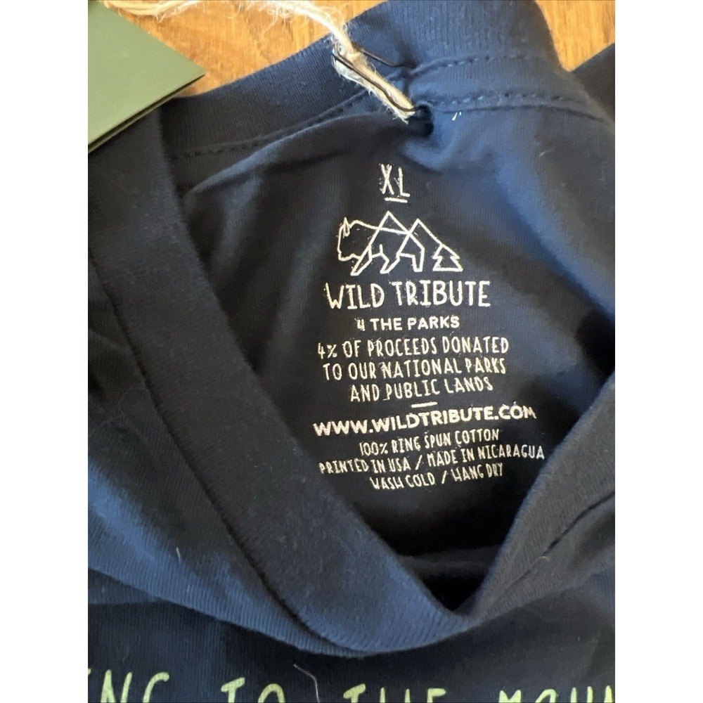 Wild Tribute Mens XL  National Park Blue T-Shirt With Logo Home - Picture 2 of 7